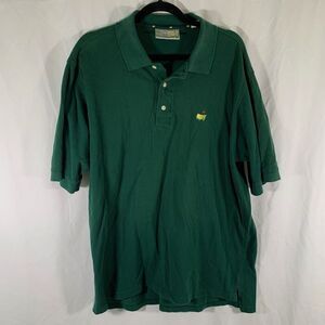 Slazenger Masters Polo Shirt Men's XL Green Augusta Button Short Sleeve Cotton
